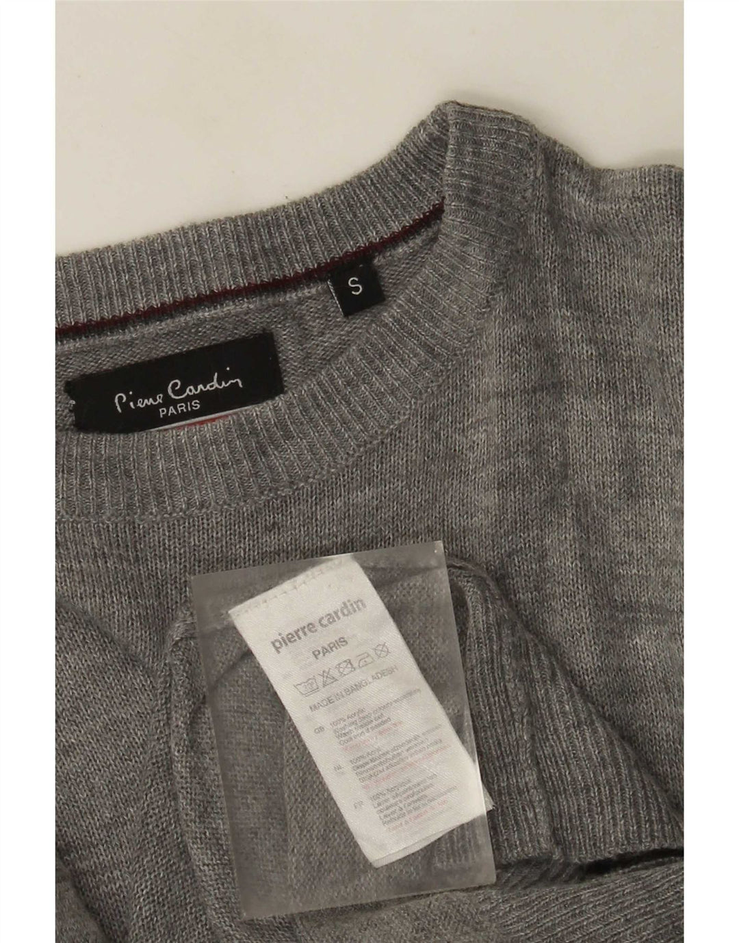 Maglione maglione girocollo da uomo Pierre Cardin piccolo acrilico grigio