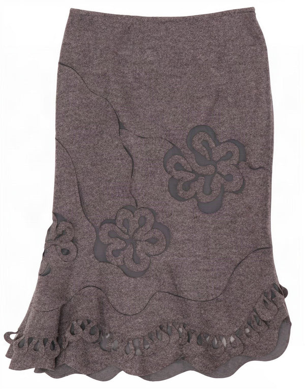 Gonna asimmetrica da donna Per Una UK 10 Small W27 Lana floreale grigia