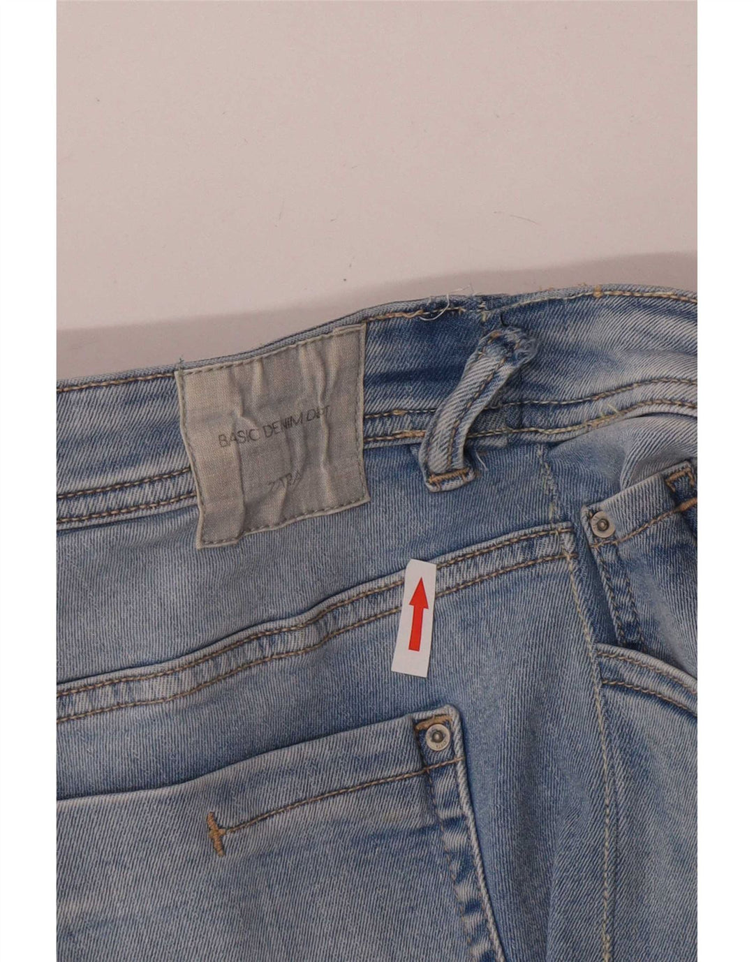 Jeans slim da donna Zara EU 42 Large W32 L27 Blu