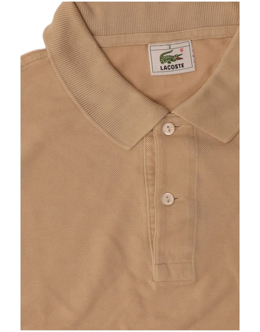 Polo da uomo Lacoste taglia 5 grande in cotone beige