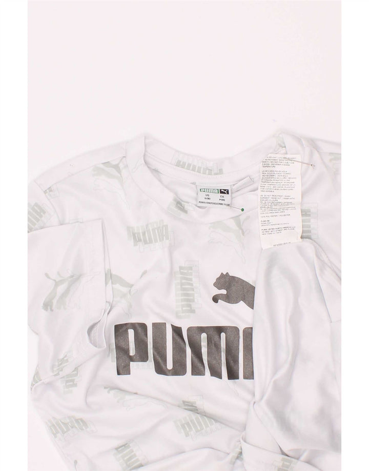 T-shirt grafica Puma da bambino, 7-8 anni, piccola, in poliestere bianco