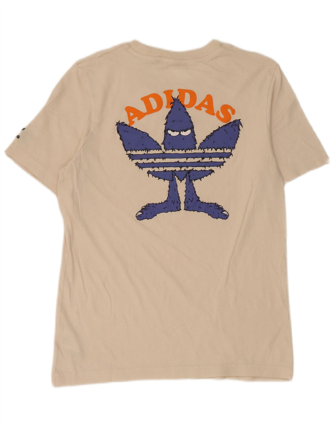 T-shirt grafica da uomo Adidas Top Small in cotone bianco sporco