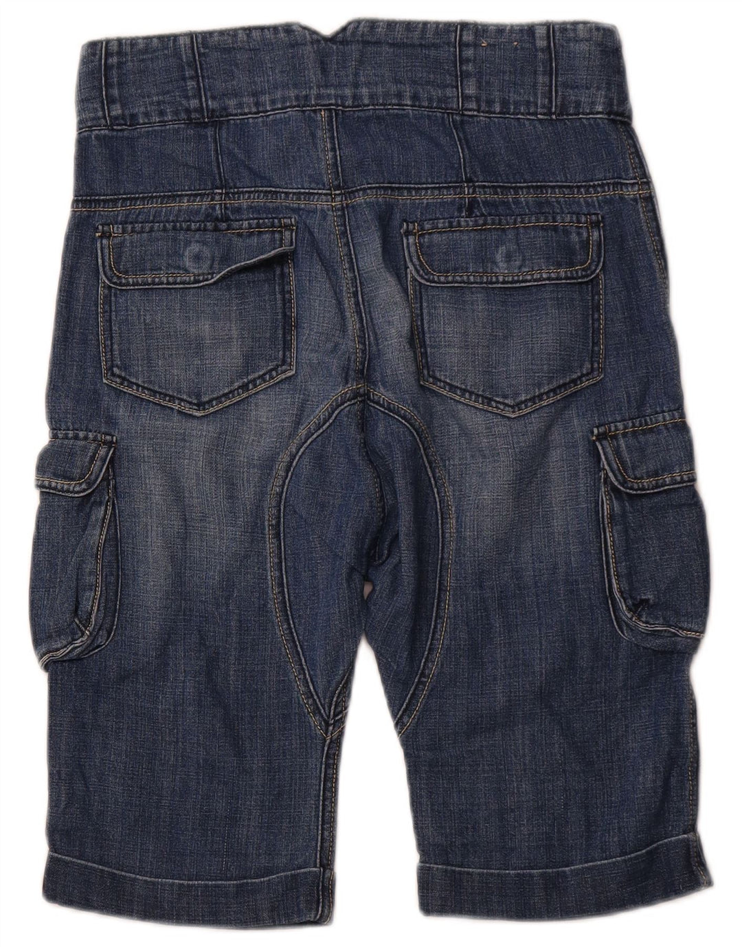 BENETTON Girls Cargo Denim Shorts 13-14 Years W28 Blue