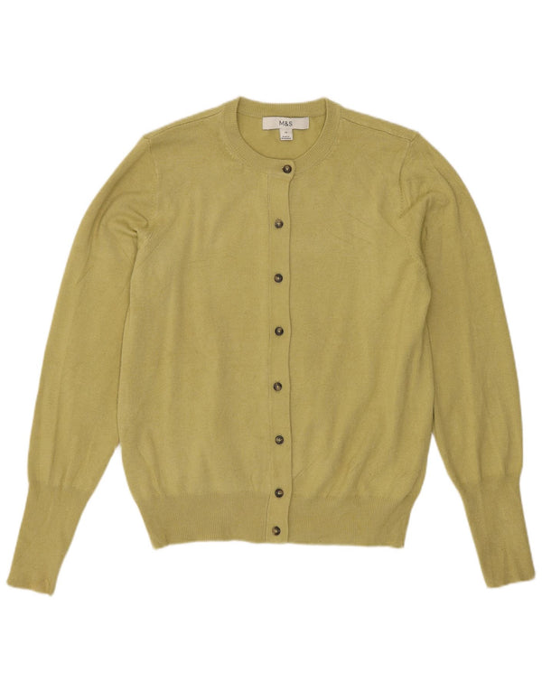 Maglione cardigan da donna Marks & Spencer UK 10 piccolo viscosa verde