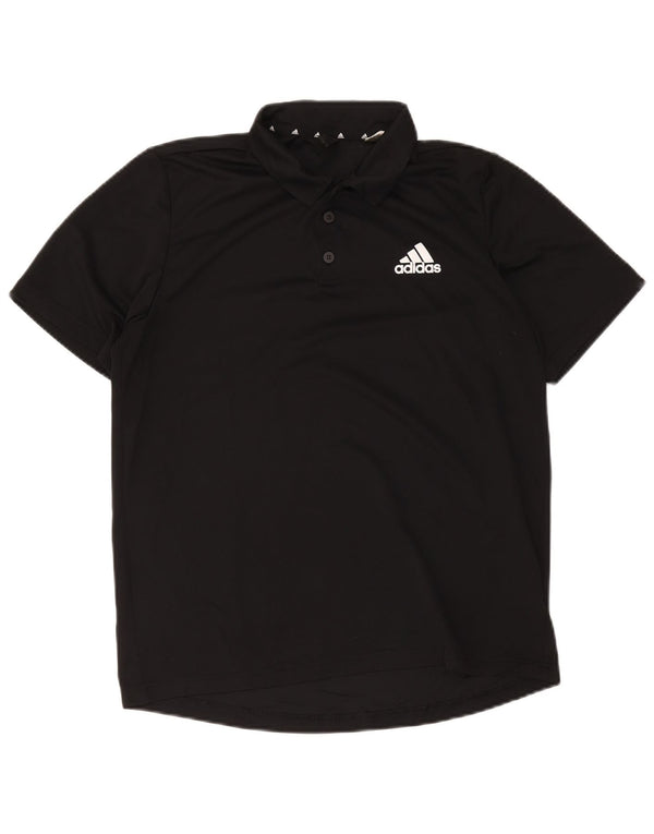 Polo Adidas Aeroready da uomo in poliestere nero medio