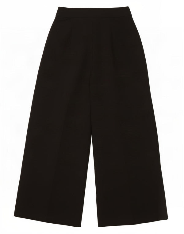 Pantaloni capri da donna a gamba larga a vita alta Topshop UK 6 XS W26 L22 neri