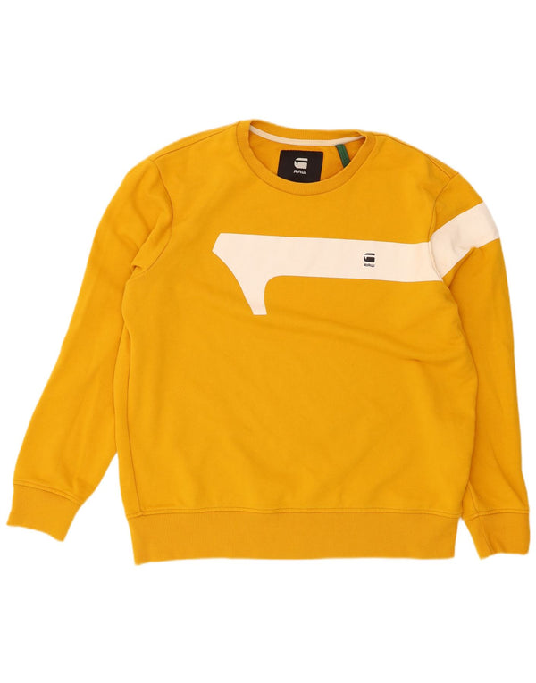 Felpa da uomo G-Star Maglione XL Giallo Colorblock Cotton