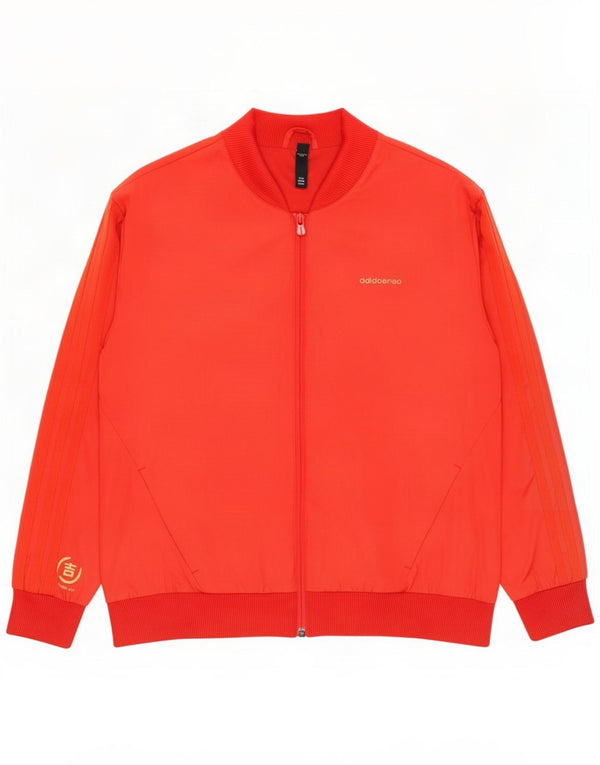 Giacca bomber grafica da donna Adidas UK 18 XL cotone rosso