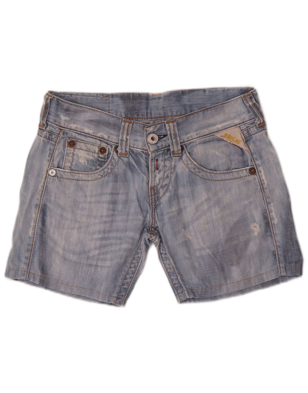 Pantaloncini di jeans da donna Replay W27 piccoli in cotone blu