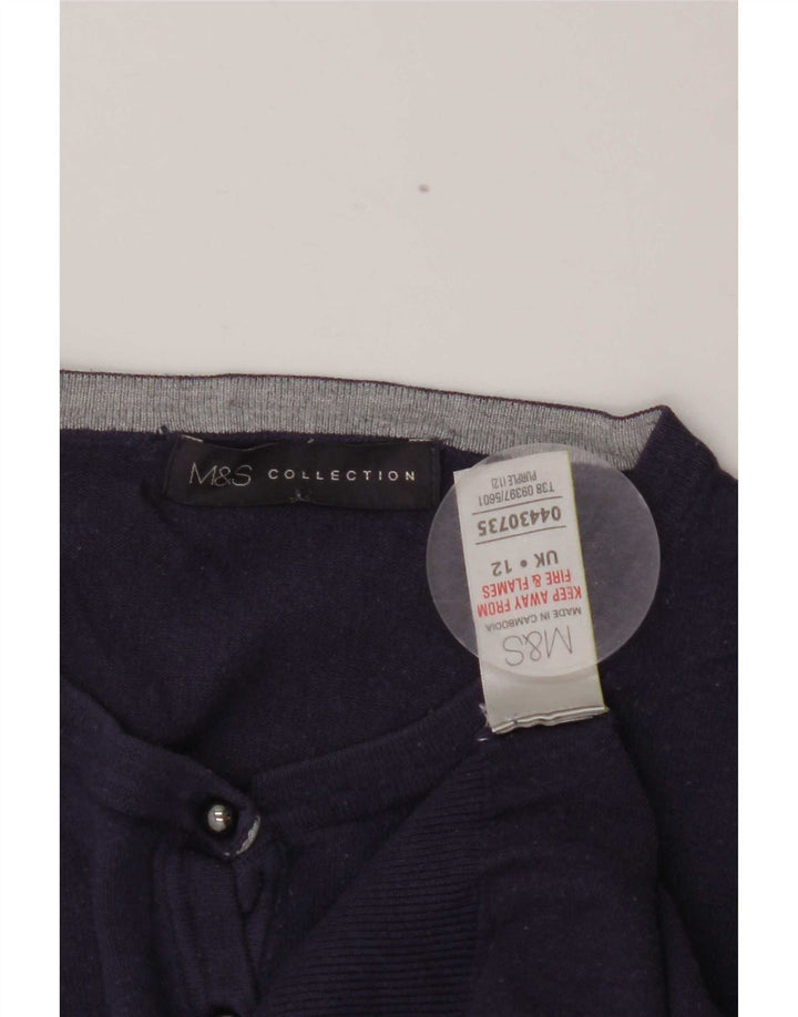Maglione cardigan da donna Marks & Spencer UK 12 Viscosa viola medio