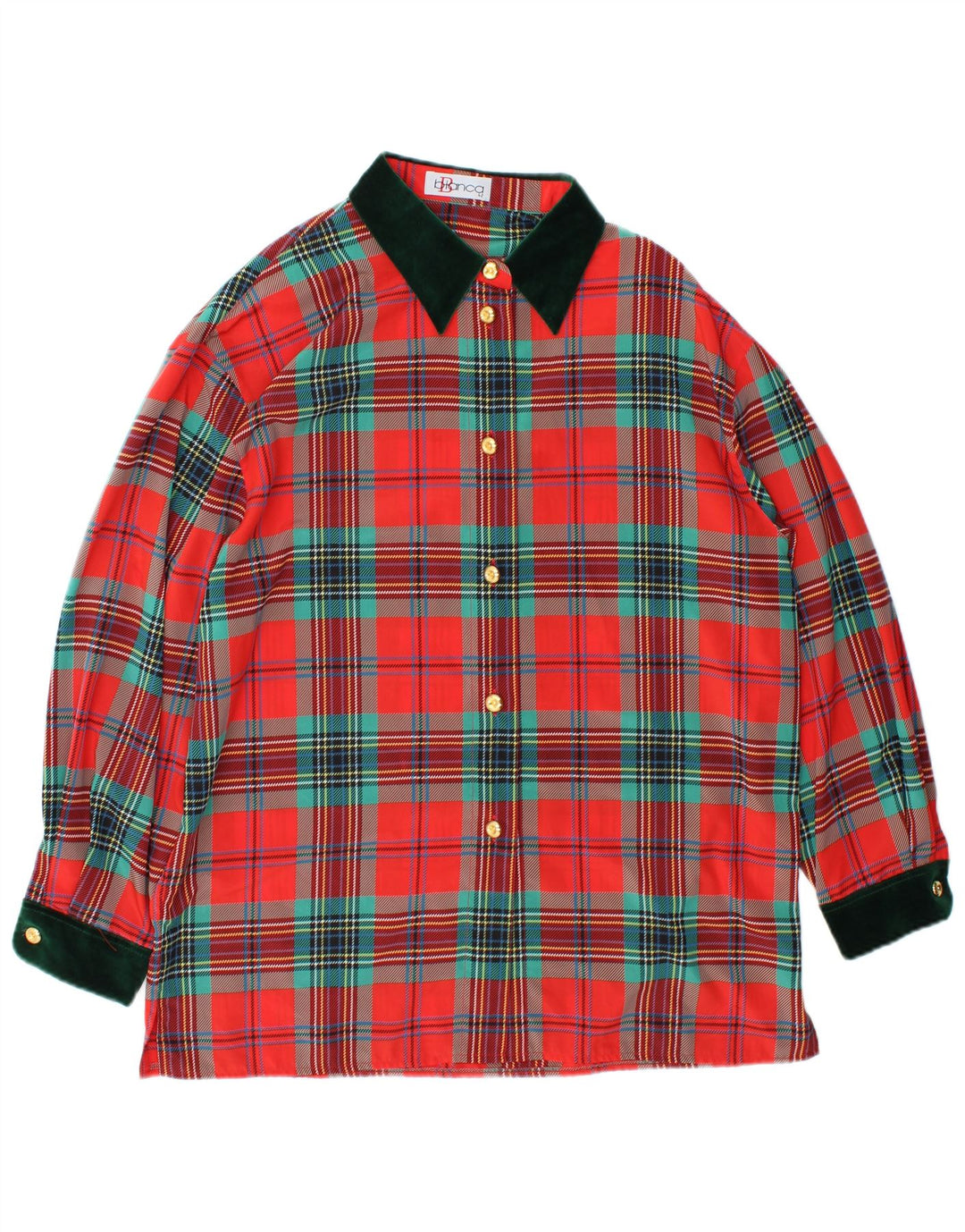 Camicia da donna vestibilità ampia Bianca IT 42 Poliestere a quadri rosso medio