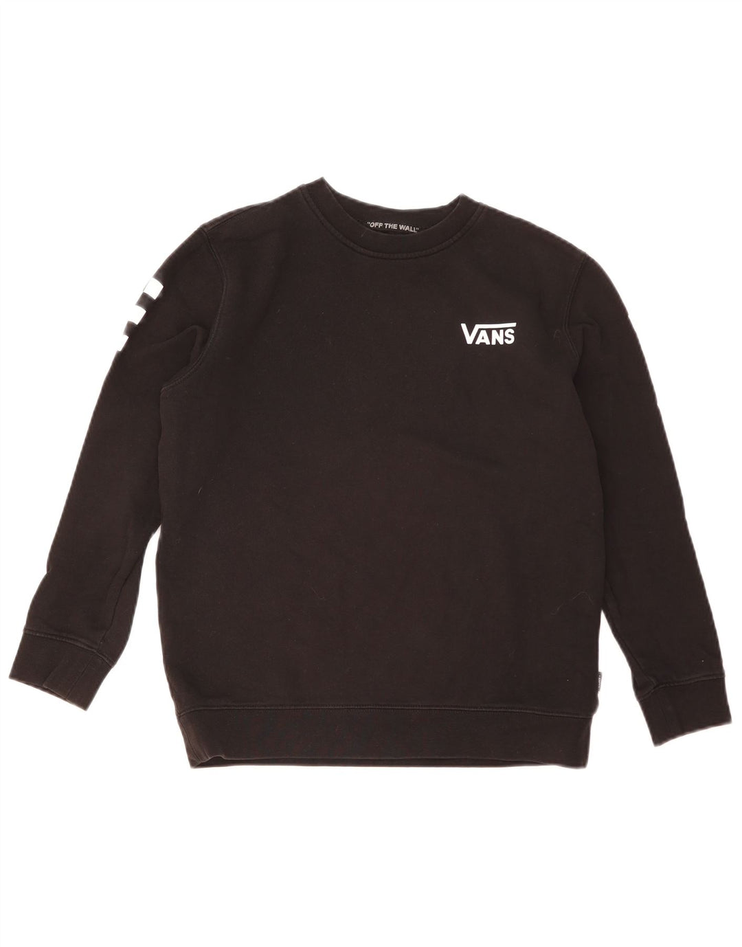 Felpa con grafica da donna Vans, maglione UK 16, grande, cotone nero