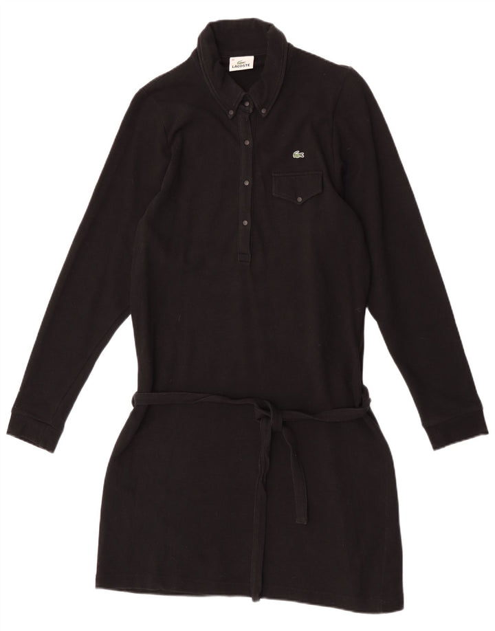 Abito polo da donna a maniche lunghe Lacoste taglia 40 cotone medio nero