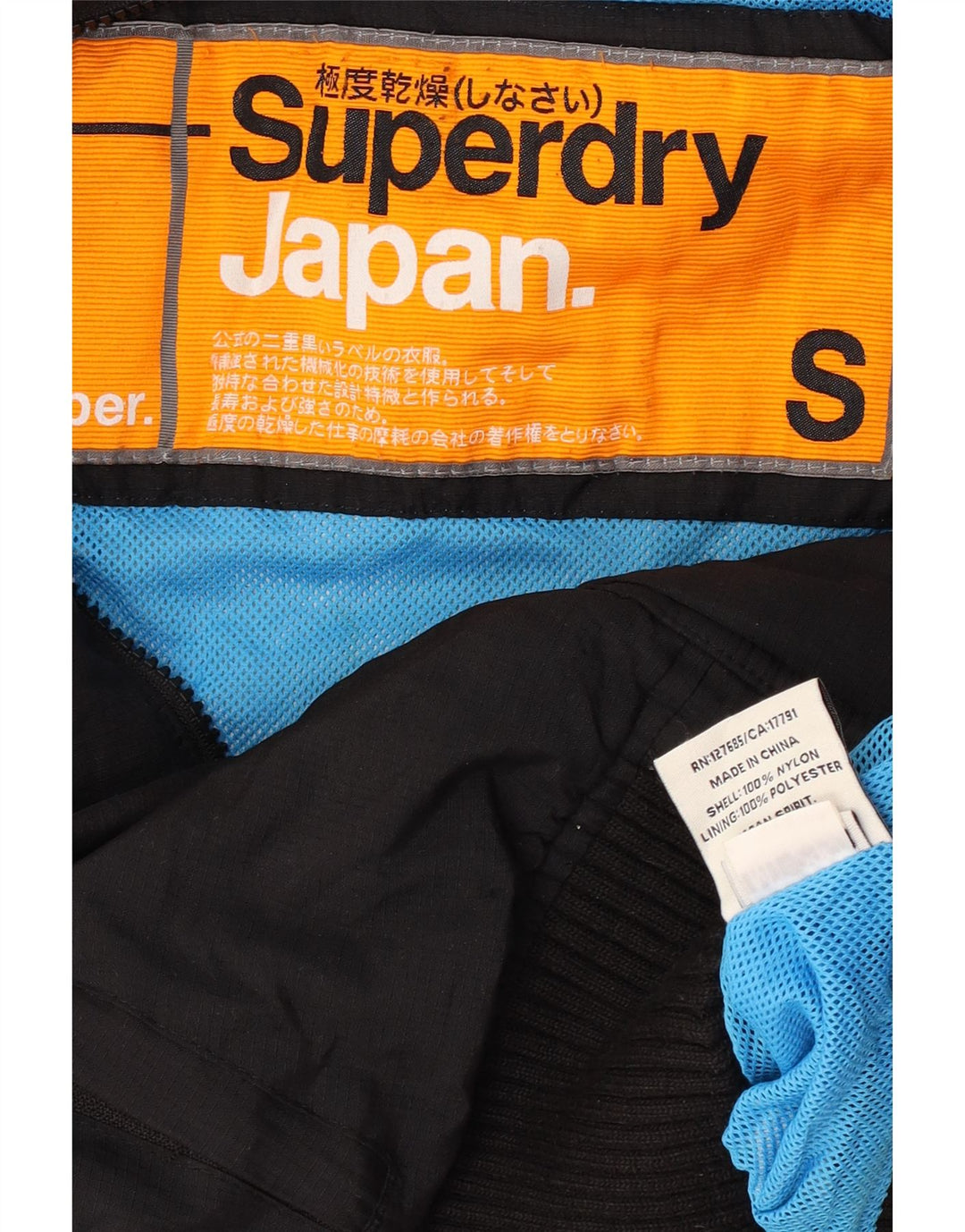 Giubbotto bomber grafico da donna Superdry UK 10 piccolo nylon nero