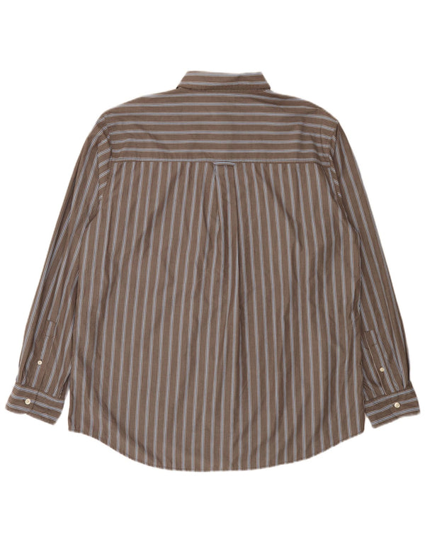 Camicia Chaps da uomo Easy Care XL in cotone gessato grigio