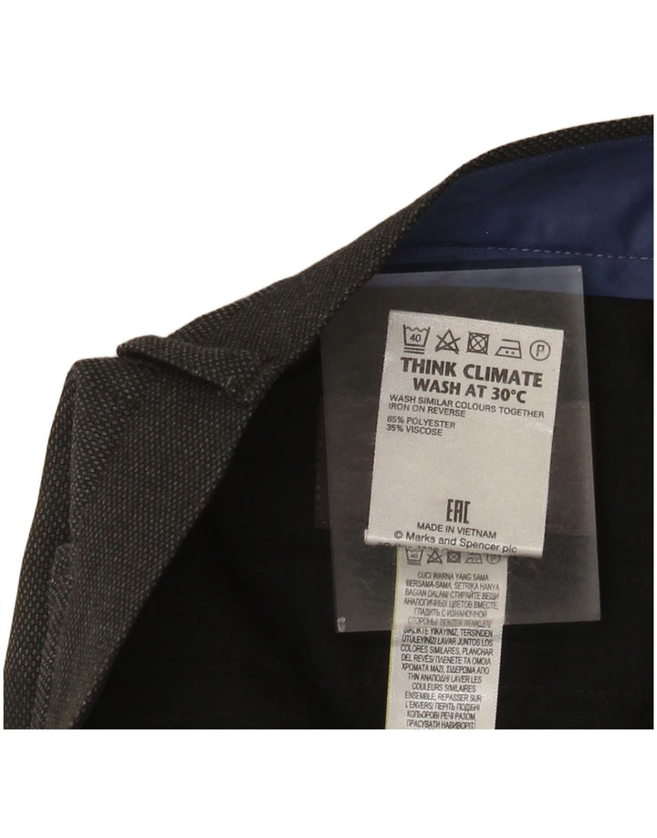 Pantaloni da abito slim da uomo Marks & Spencer W32 L29 Poliestere grigio