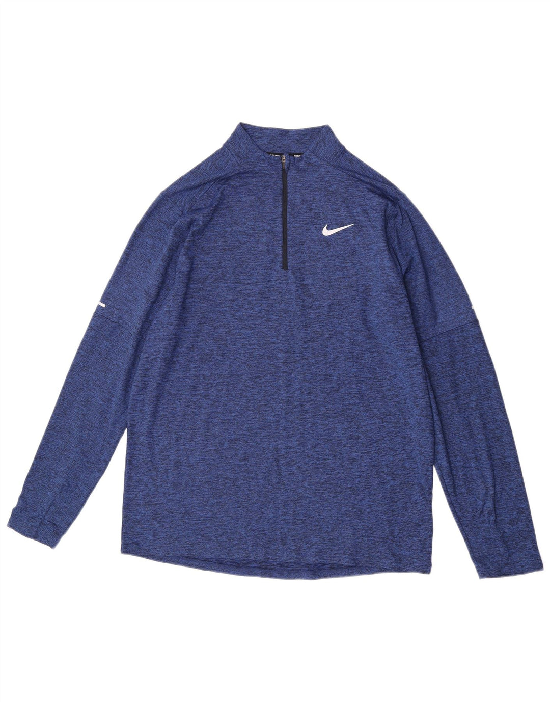 Nike Uomo Dri Fit Zip Neck Pullover Tuta Top Large Blu Flecked