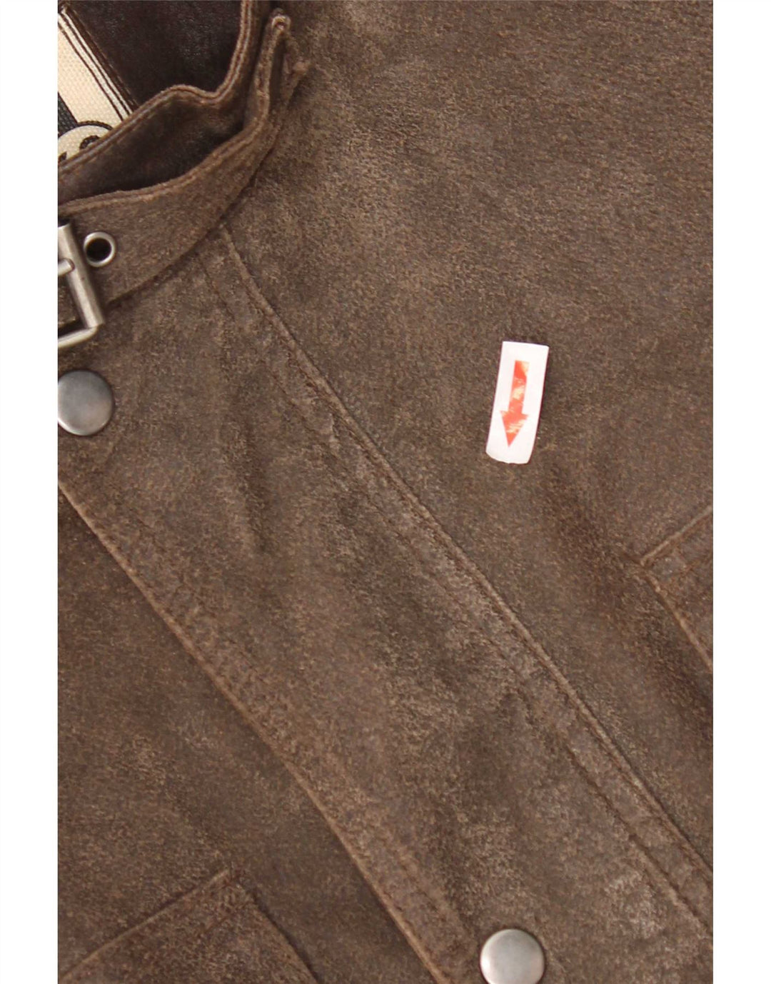 Giacca utilitaria in pelle da motociclista vintage da uomo UK 38 Marrone medio