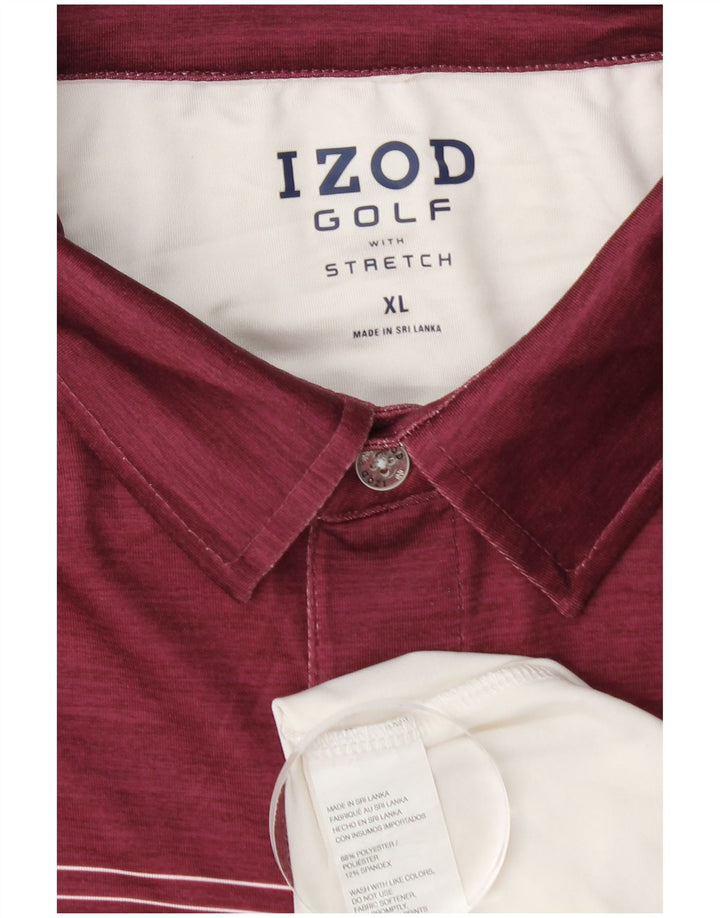 Polo da uomo IZOD XL in poliestere color block bianco