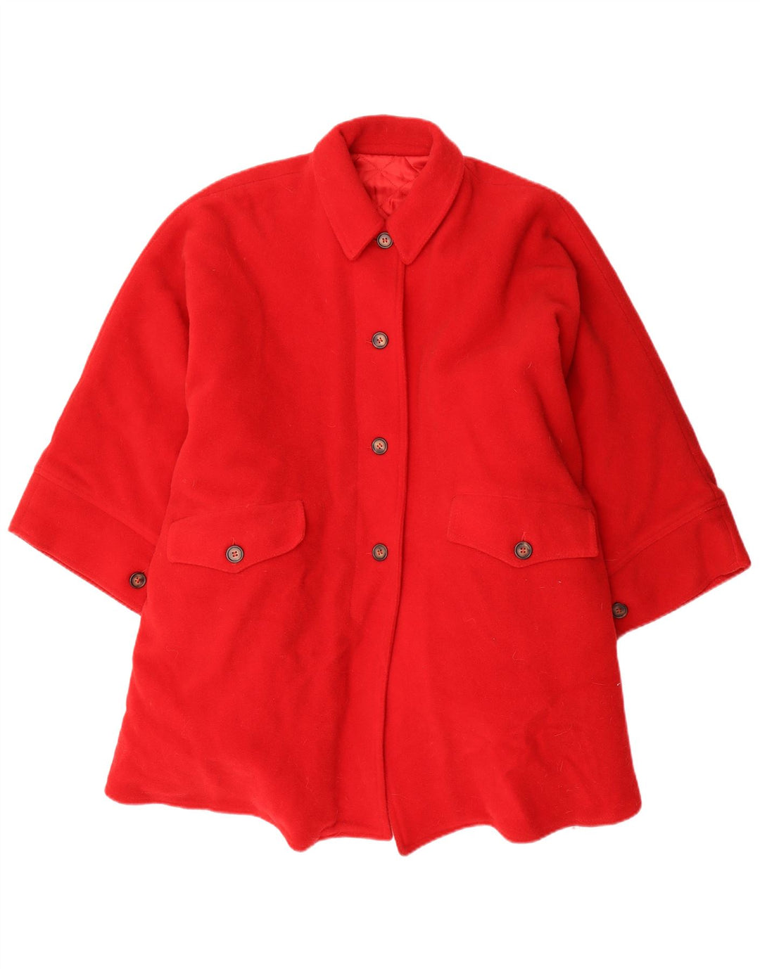 Cappotto poncho vintage per bambina 11-12 anni in lana rossa