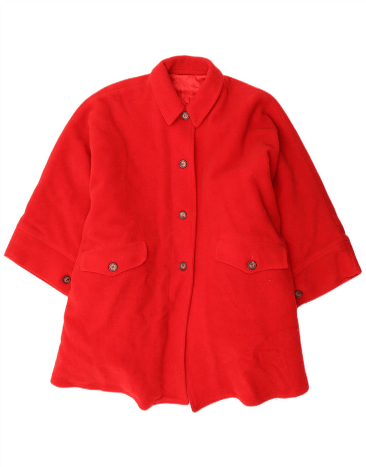 Cappotto poncho vintage per bambina 11-12 anni in lana rossa