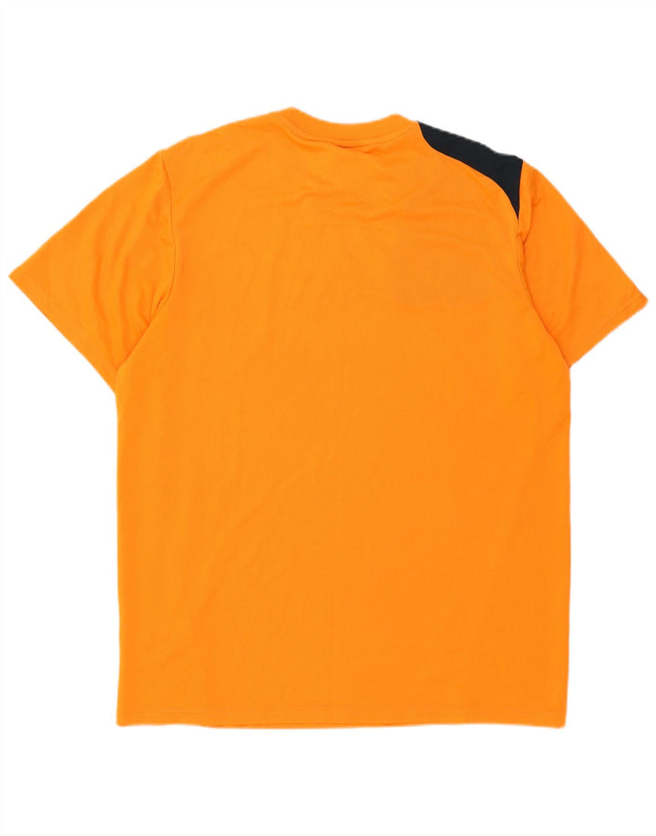 T-shirt grafica da uomo Adidas Top grande in poliestere color block arancione