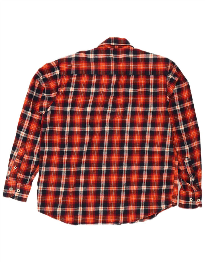 Camicia vintage da uomo in flanella a quadri rossi grandi