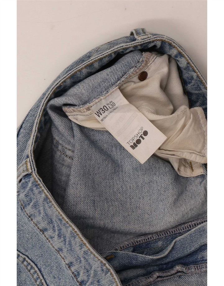 Topshop Pantaloncini di jeans mamma da donna medi W30 cotone blu
