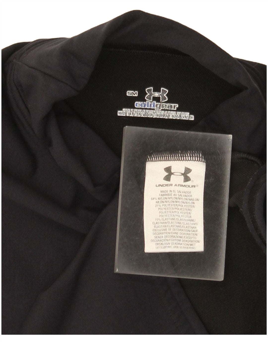 Under Armour Womens Cold Gear Top manica lunga UK 8 piccolo nylon nero