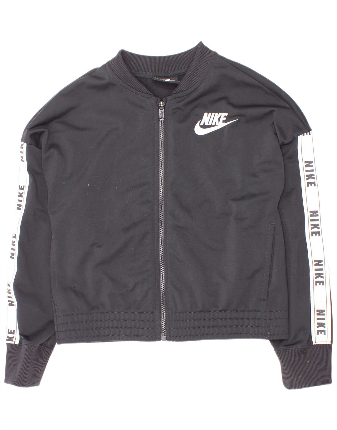 Giacca superiore della tuta da ragazza Nike 10-11 anni blocco colore nero medio