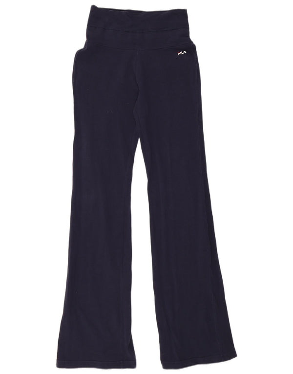 Pantaloni da tuta Fila da donna Flare UK 10 Small Blu Navy Cotone