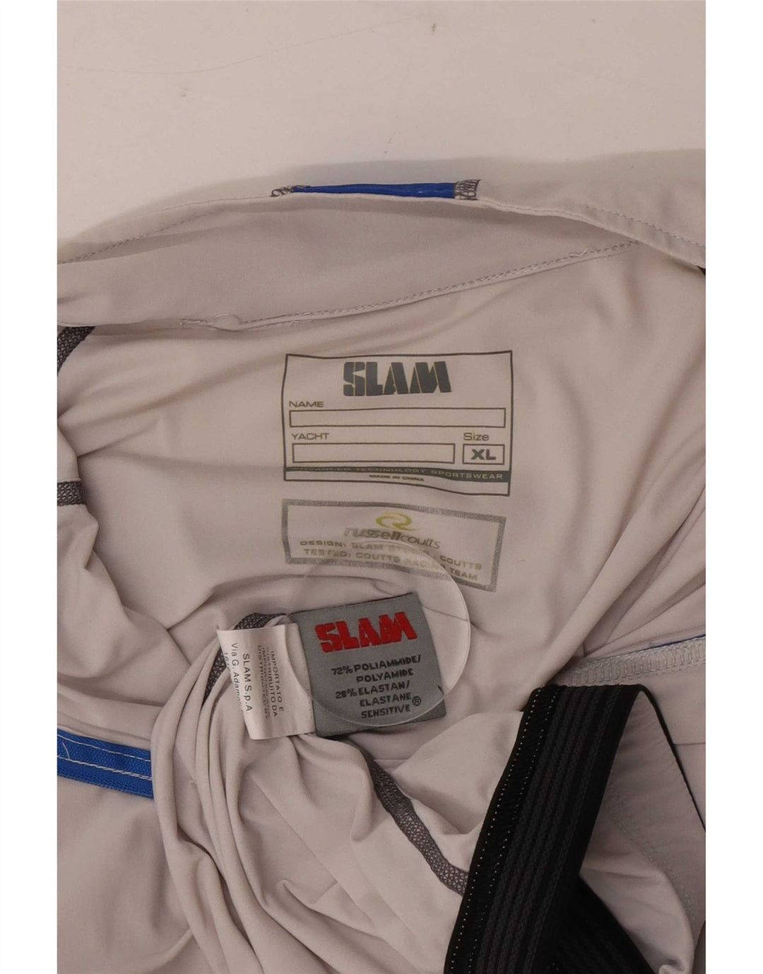 Top da tuta da uomo Slam con zip e collo in poliammide XL grigio a blocchi di colore