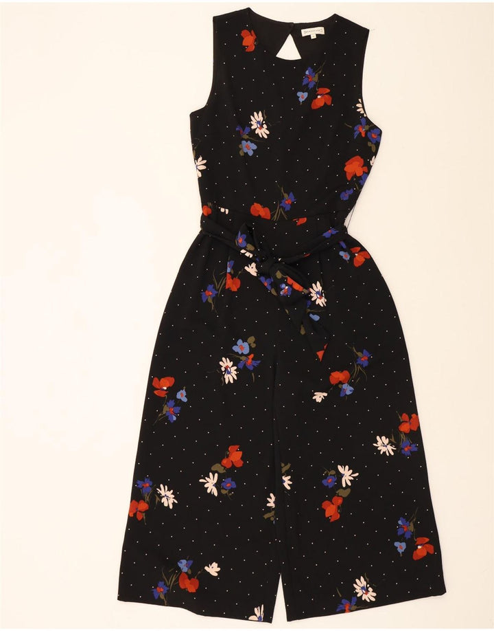 WAREHOUSE Womens Jumpsuit UK 10 Small Black Floral Polyester Vintage Warehouse and Second-Hand Warehouse from Messina Hembry 