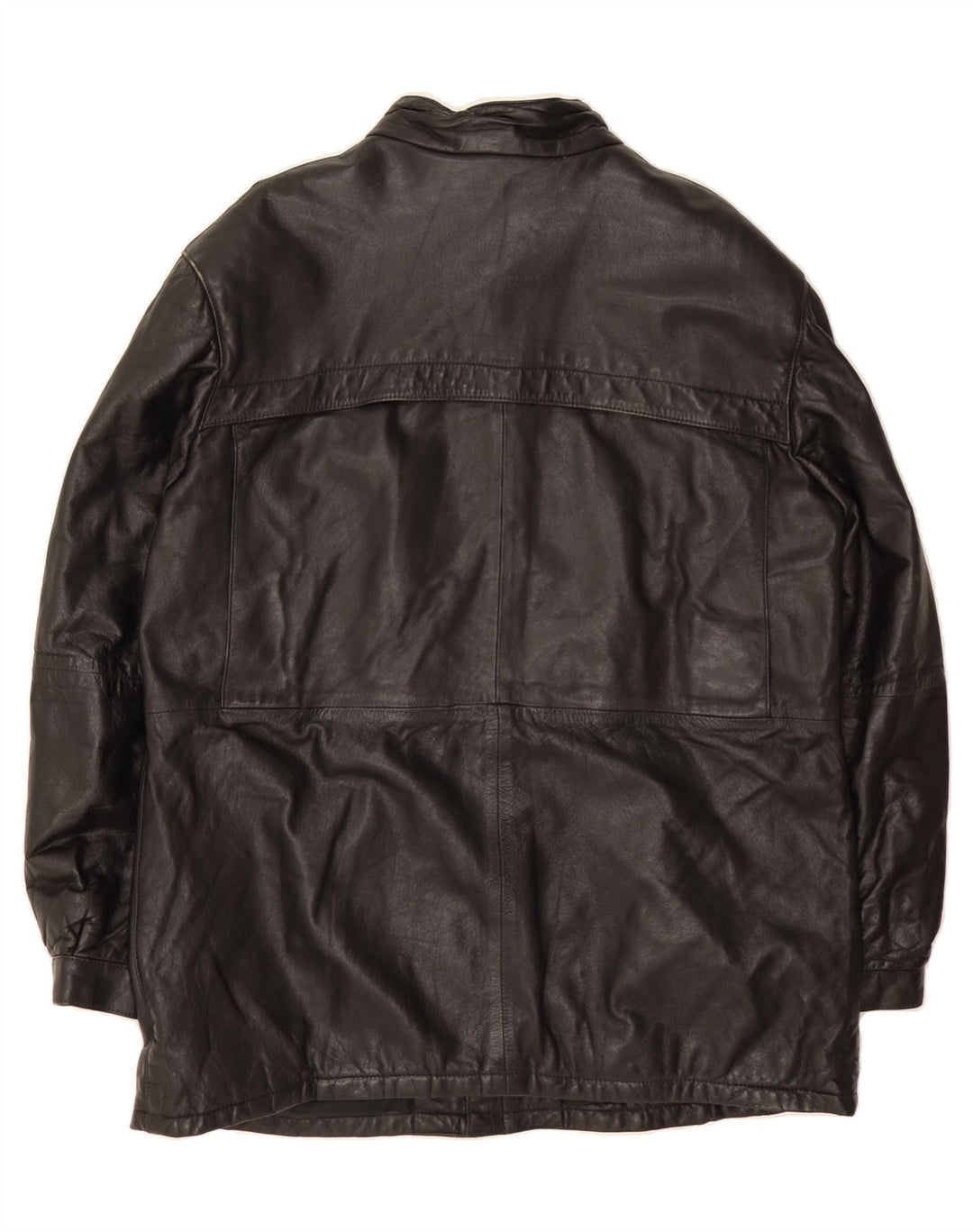 VINTAGE Mens Leather Coat UK 40 Large Black Vintage Vintage and Second-Hand Vintage from Messina Hembry 