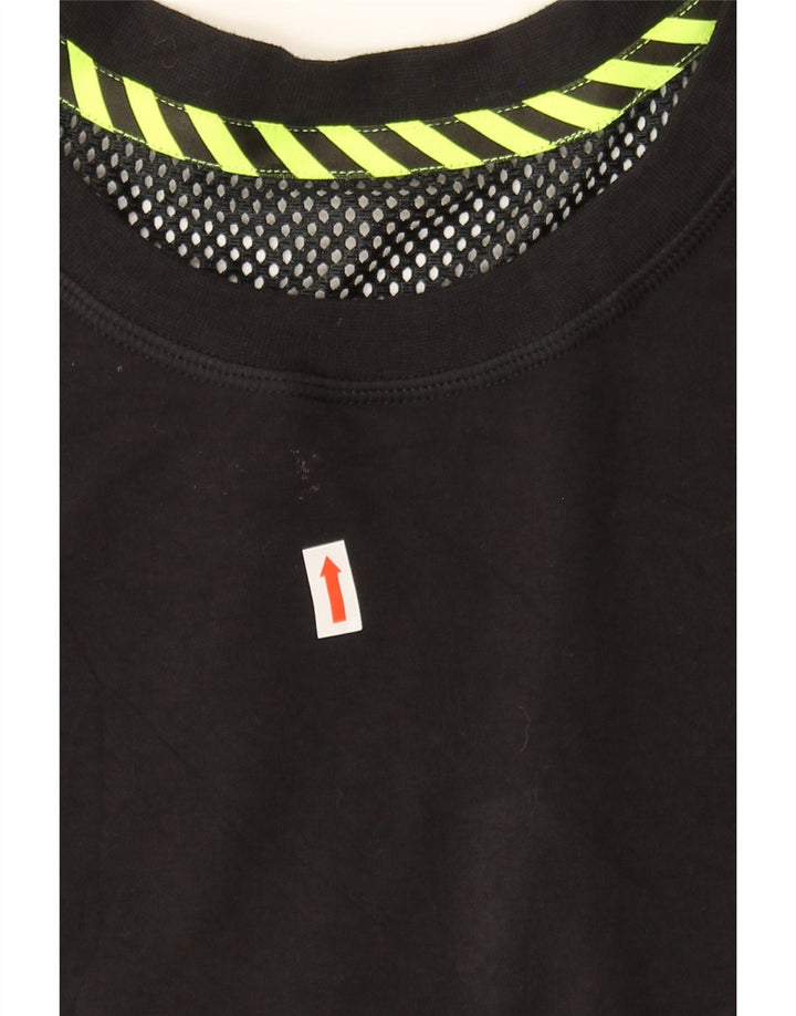 NIKE Womens See Through Crop Top Long Sleeve UK 14 Medium Black Vintage Nike and Second-Hand Nike from Messina Hembry 