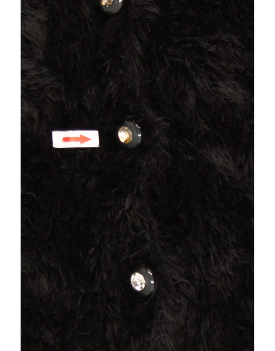 Giacca vintage da donna in pelliccia sintetica UK 10 piccola nera