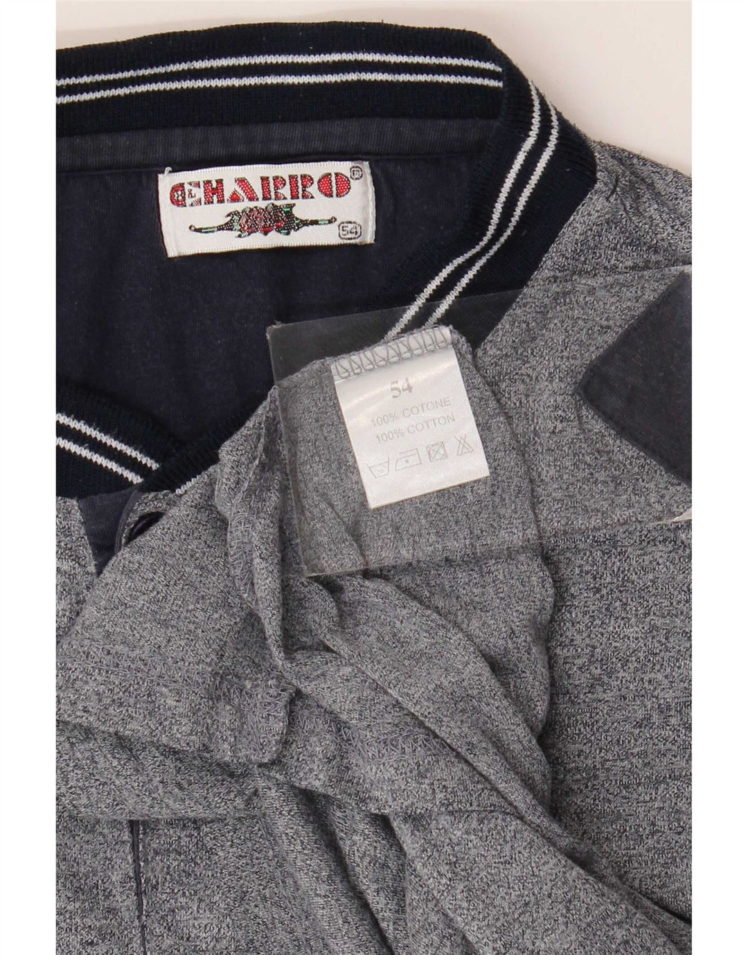 Polo da uomo Charro IT 54 XL Cotone color block grigio