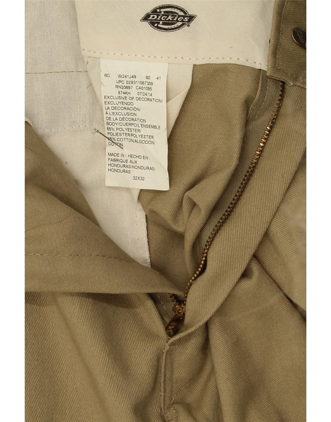 Pantaloni chino dritti da uomo Dickies W32 L32 poliestere beige