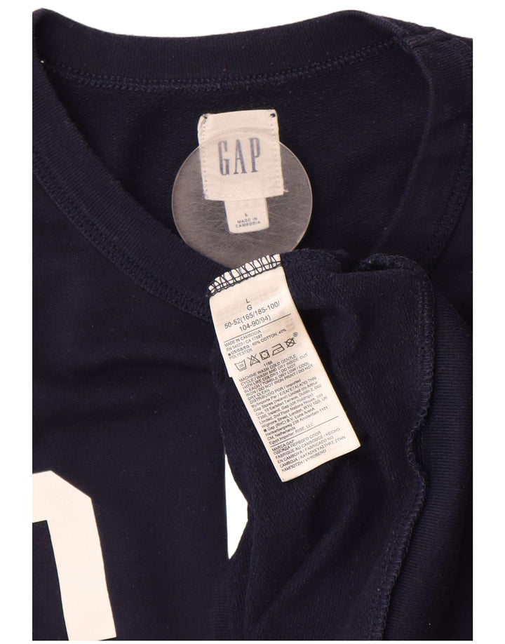 GAP Felpa con grafica da uomo Maglione grande in cotone blu navy