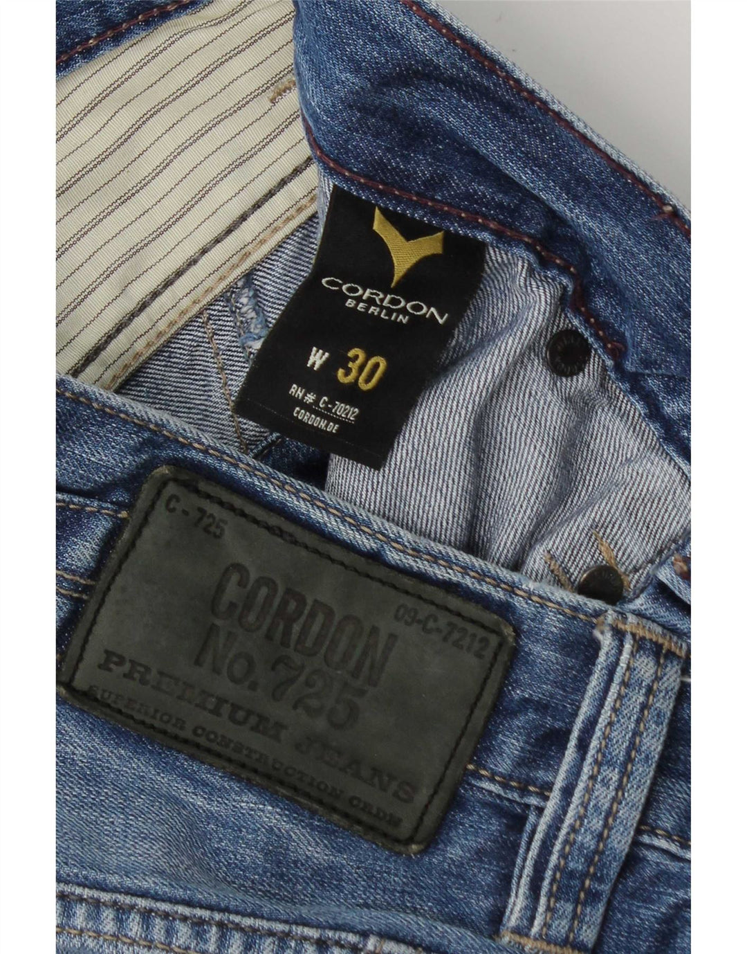 Pantaloncini di jeans cargo da uomo vintage W30 in cotone blu medio