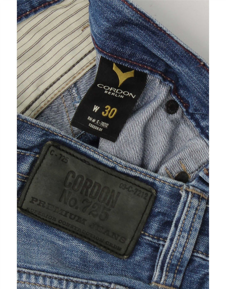 Pantaloncini di jeans cargo da uomo vintage W30 in cotone blu medio