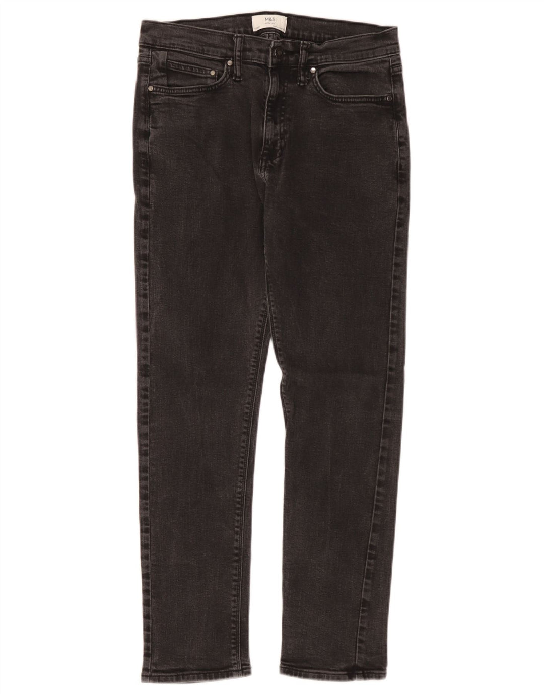 Jeans slim da uomo Marks & Spencer W32 L31 cotone nero