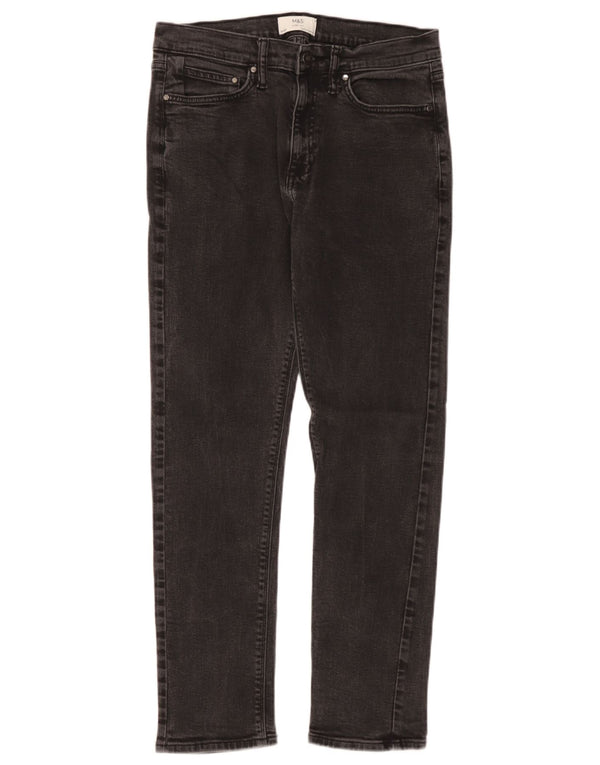 Jeans slim da uomo Marks & Spencer W32 L31 cotone nero