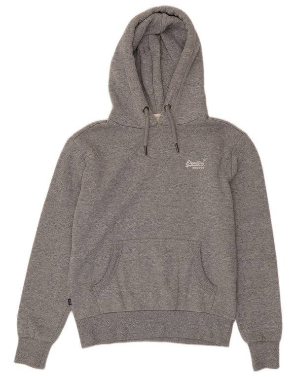 Maglione con cappuccio da uomo Superdry Small in cotone chiazzato grigio