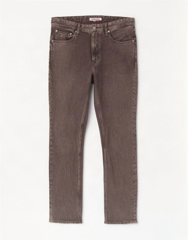 Jeans dritti da uomo Tommy Hilfiger W33 L32 cotone grigio