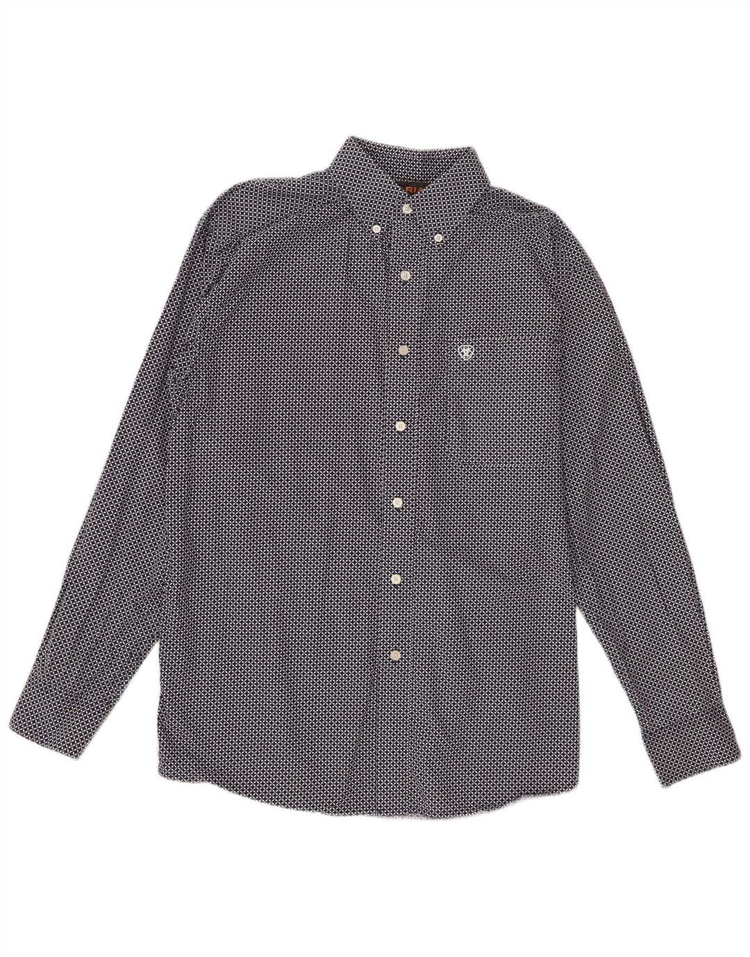 Camicia da uomo Ariat Cotone geometrico medio blu navy