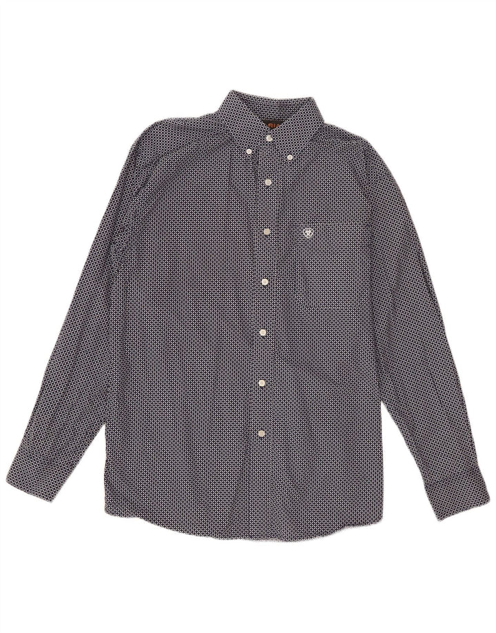 Camicia da uomo Ariat Cotone geometrico medio blu navy