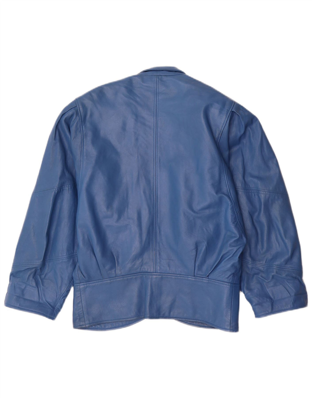 Giacca in pelle oversize da donna vintage EU 34 XS Blu