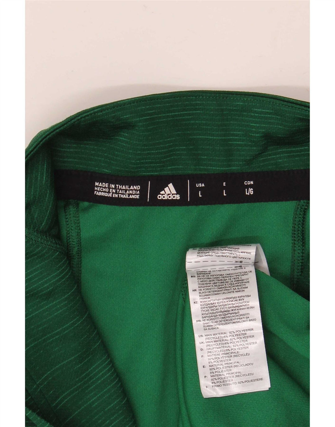 Adidas Top da donna con zip e collo a maniche lunghe UK 14 Grande poliestere chiazzato verde