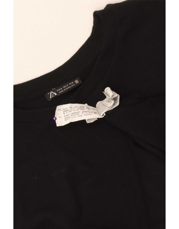 Canotta da donna Zara UK 10 piccola in cotone nero